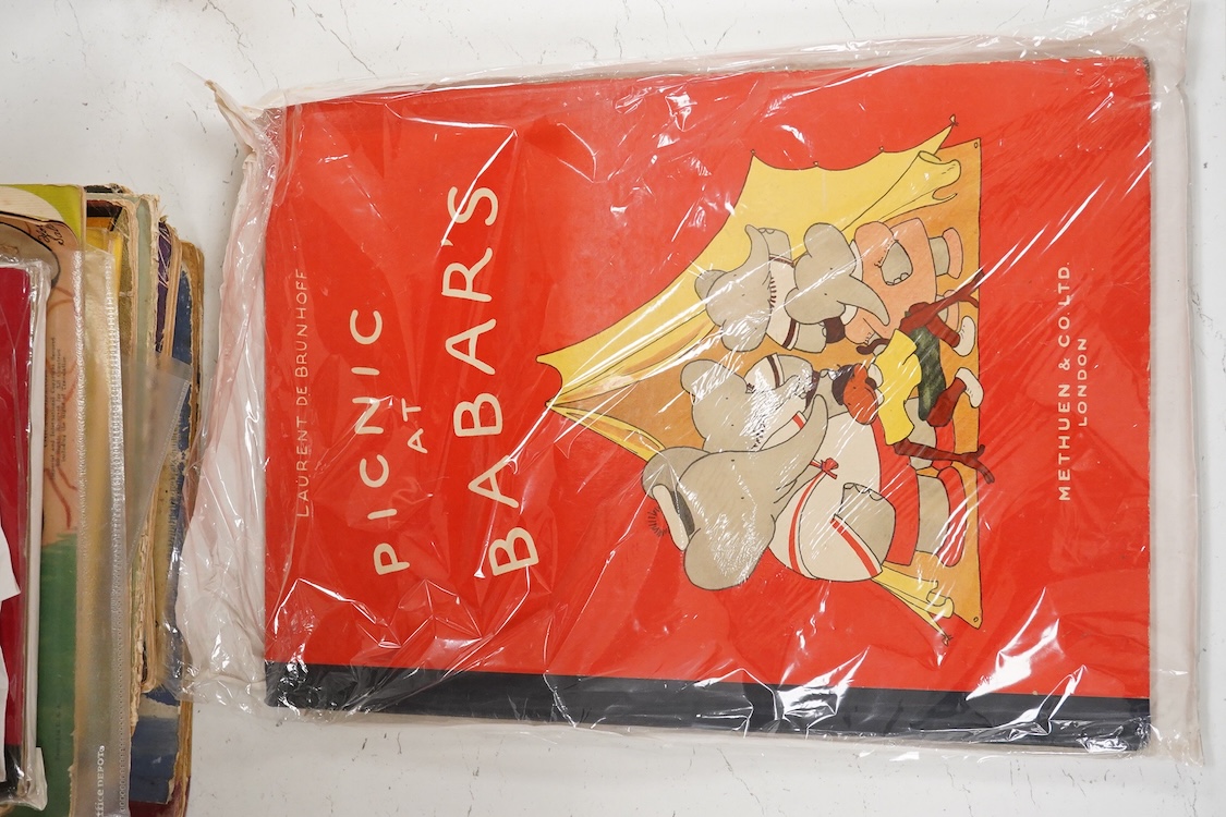 A collection of children's books to include Babars ABC and Picnic at Barbars